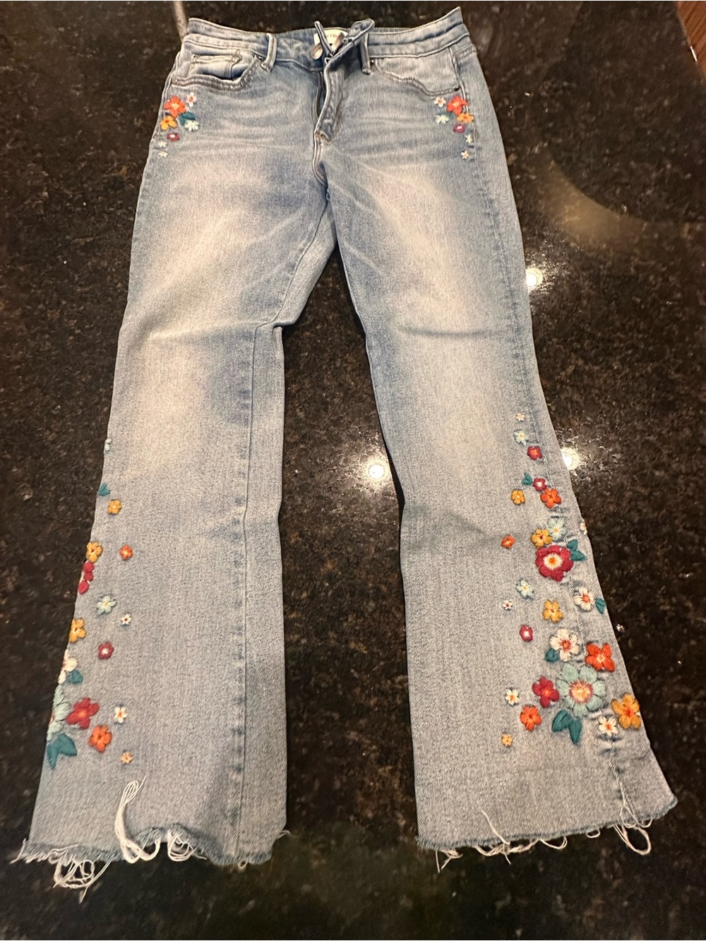 Driftwood Roxy - Light Blue Floral Embroidered Women's Jeans